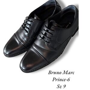 Bruno Marc Prince-16 cap toe Dress Shoes Oxford Lace Up Classic Black Size 9